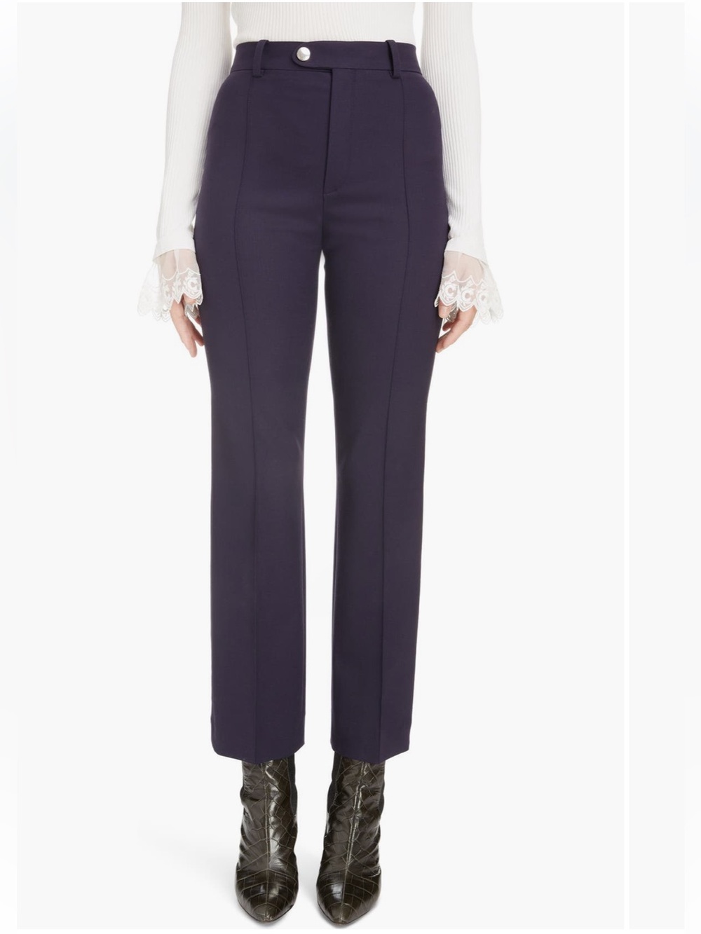 chloe wool tailored trousers blue 34 2